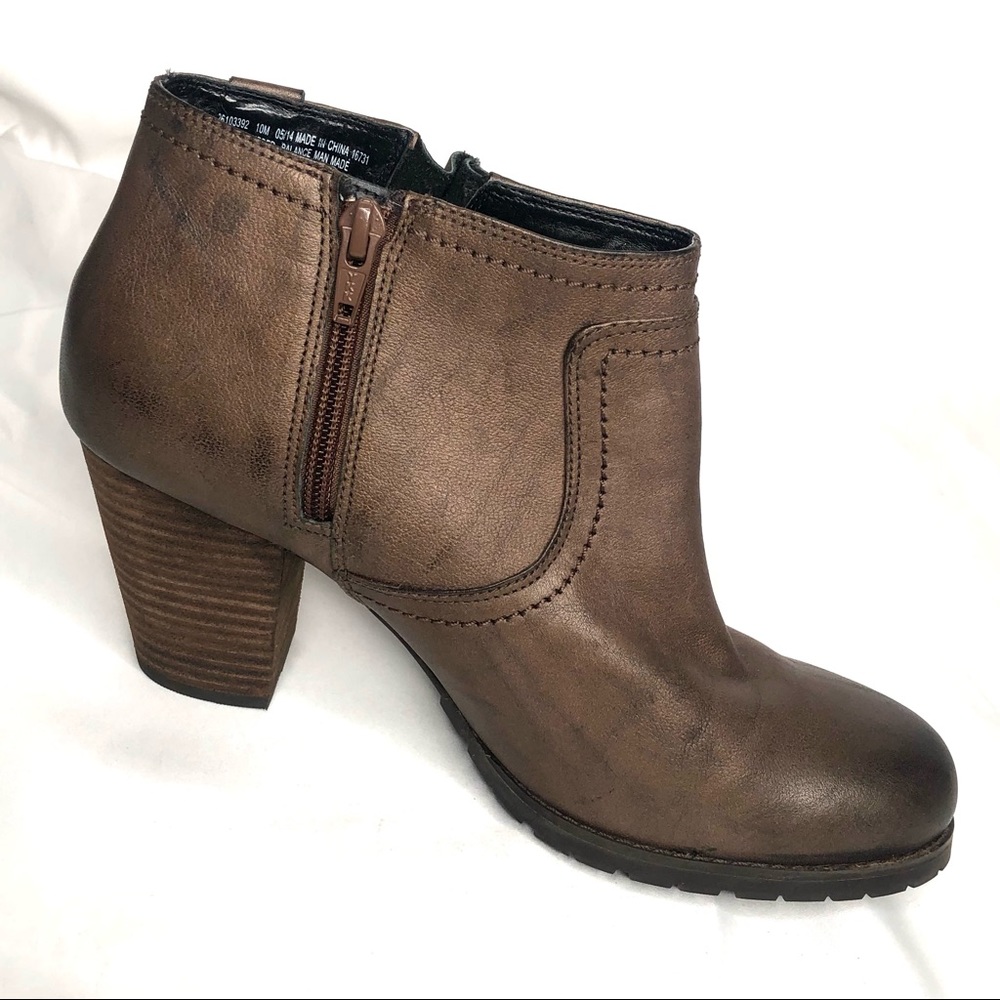Clarks Brown leather booties Mission Halle Sz 10 M - Picture 12 of 15